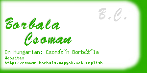 borbala csoman business card